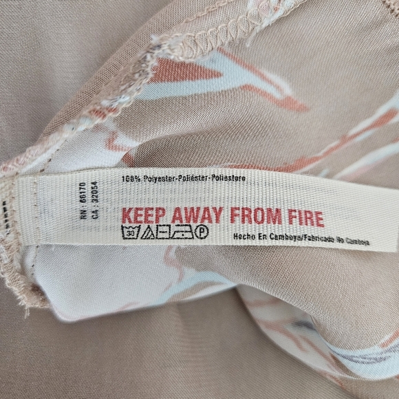 Intimately Free People Tank Top Beige Floral Sleeveless Keyhole Tie Back Large - Picture 8 of 10